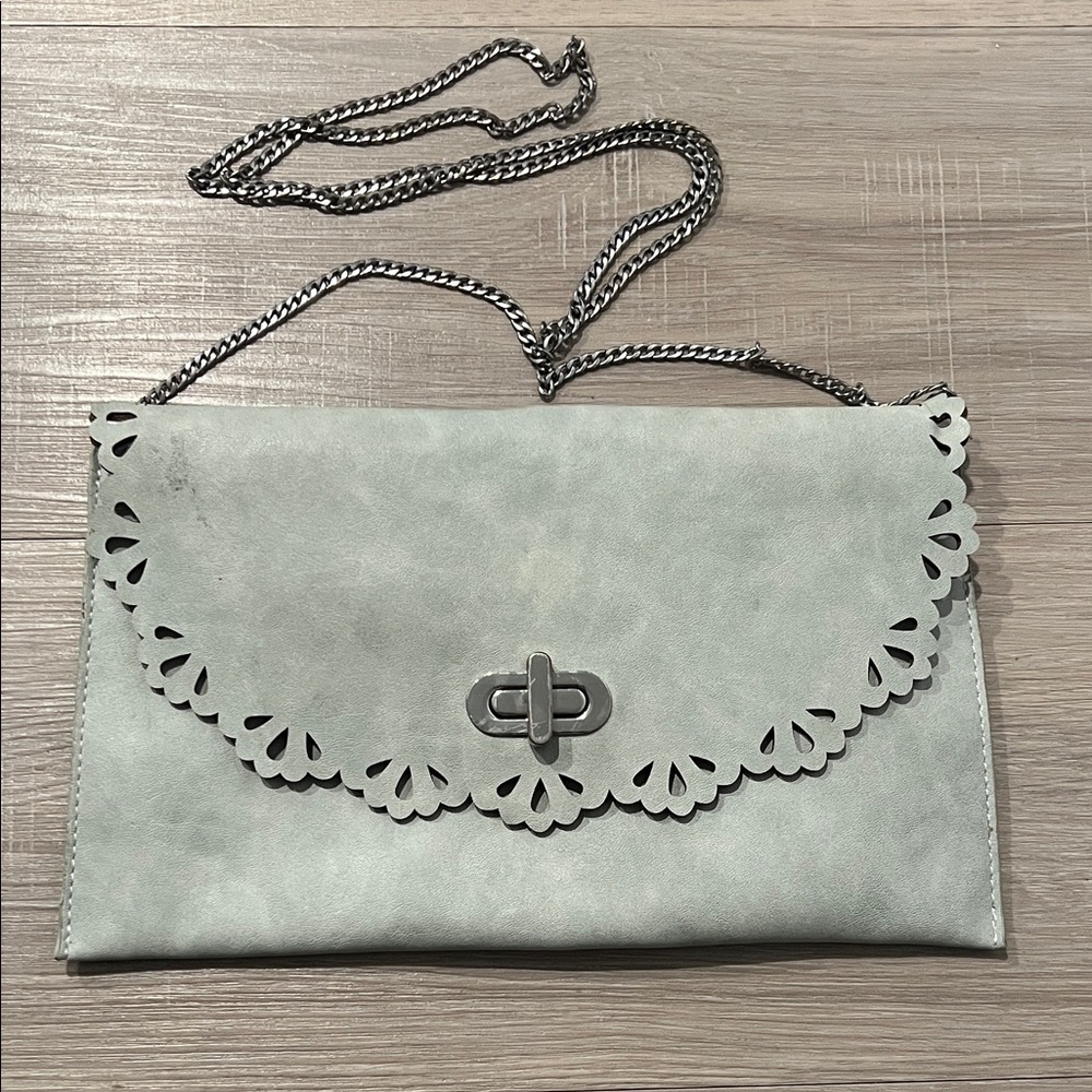 Moda Luxe Light Gray Cut-Out Clutch